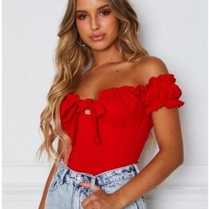 Sexy White Fox Boutique Red Bodysuit Like New